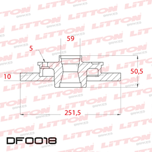 Disco Freno Alfa Romeo 147 Todos 97/... Trasero Solido