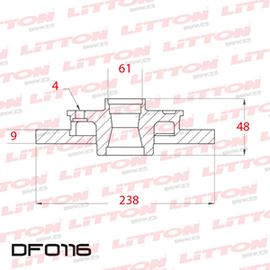 Disco Freno Honda City Civic CRX Fit Tras Solido