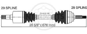 Semieje Garma Chrysler Grand Cherokee 05/09 Izq 676mm 29/29M
