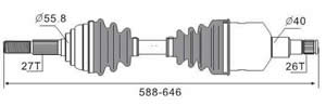 Semieje Garma Chevrolet S10 4x4 97/04 Izq 596mm 27/26