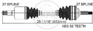 Semieje Garma Hyundai Santa Fe 2.7 AT 01/05 Izq 653mm 27/27M