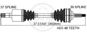 Semieje Garma Mercedes Benz ML 98/03 Der 960mm 30/37M