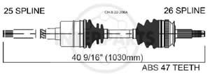 Semieje Garma Chrysler Gr Caravan Der ABS47 96/04 26/25 1040