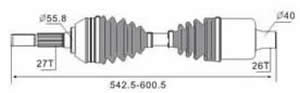 Semieje Garma Chevrolet S10 4x4 97/04 Der 540mm 27/26