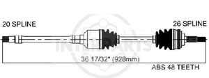 Semieje Garma Toyota Celica AT Abs 48z 94/99 Der 928mm 26/20