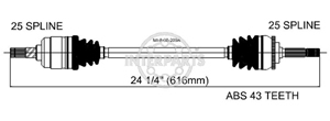 Semieje Garma Mitsubishi Montero 01/06 Der 527 mm 30/ Bulon