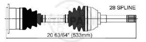 Semieje Garma Mitsubishi Montero Sport 97/04 Der 533mm 28/Bu