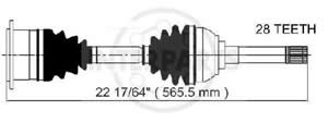 Semieje Garma Nissan Frontier Xterra 98/03 566mm 28/00