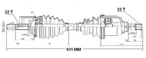 Semieje Garma Chevrolet Aveo Der Abs 47z 930mm 22/22