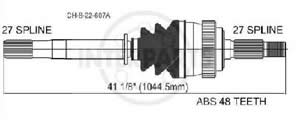 Semieje Garma Chrysler Grand Cherokee 97/04 Der 1044mm 27/27