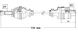 Semieje Garma Renault Twingo 93/.. Der 745mm 21/23
