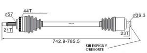 Semieje Garma Renault Megane 1.6 2.0 Abs 44 Der 740mm 21/23