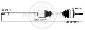 Semieje Garma Peugeot 206 8V 98/. Der 890mm 21/22 Mang 330mm