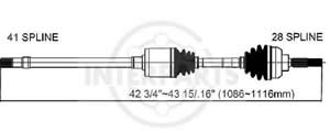 Semieje Garma Fiat Ducato 1.9  2.0 D Der 1080mm 28/41