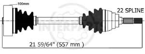 Semieje Garma Volkswagen Golf III 91/99 Der 790mm 22/ø 100mm
